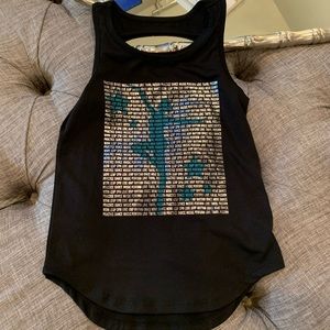 Girls ballet dancer tank top with cutout on back